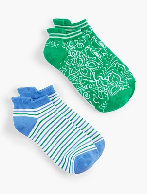 Whirly Floral 2-Pack Ankle Socks