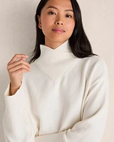 Organic Cotton Crossover Turtleneck Sweater