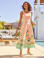 Linen Maxi Dress - Sunset Horizon