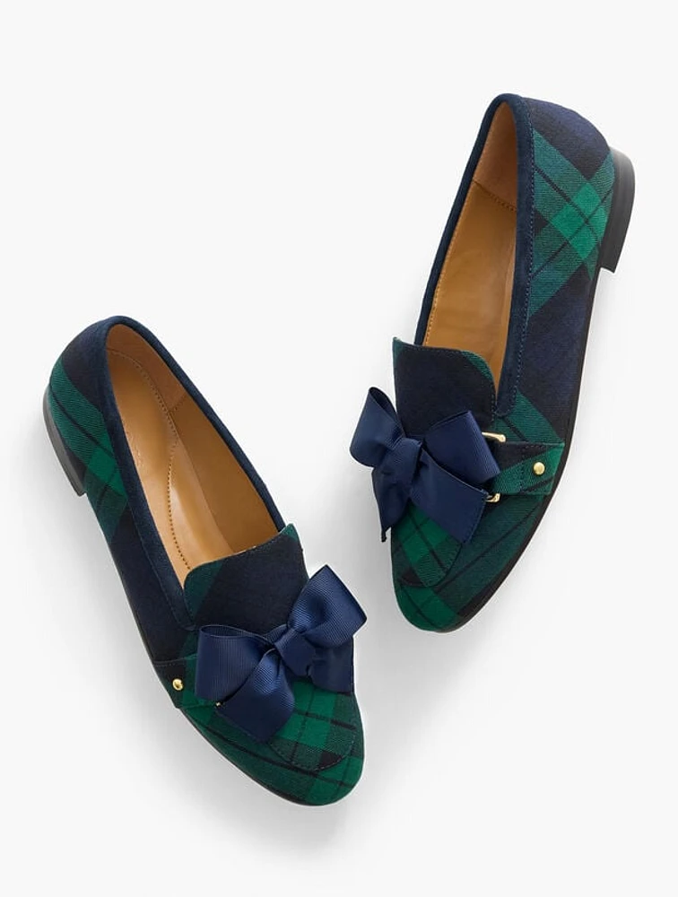 Katelyn Bow Loafers - Snowfall Plaid