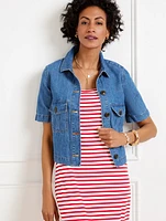 Short Sleeve Crop Jacket - Lucia Wash