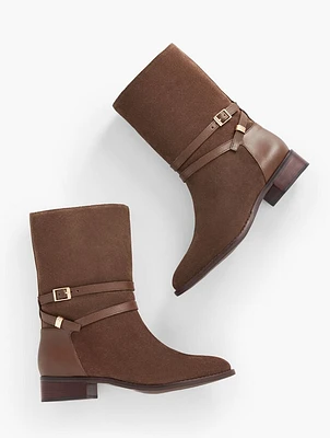 Tish Suede Wrap Mid-Calf Boots