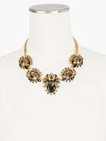 Multi Stone Cluster Statement Necklace