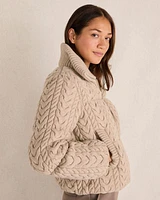 Varley Reggie Cable Knit Puffer Jacket