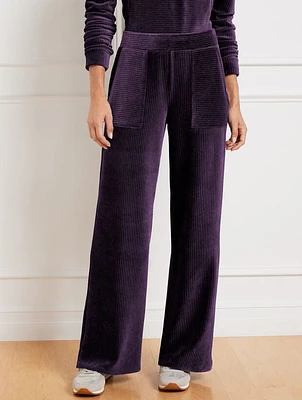 Sky Lounge Velour Wide Leg Pants