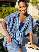 Aqua Club Embroidered Caftan Cover-Up