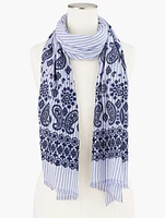 Paisley Eyelet Oblong Scarf