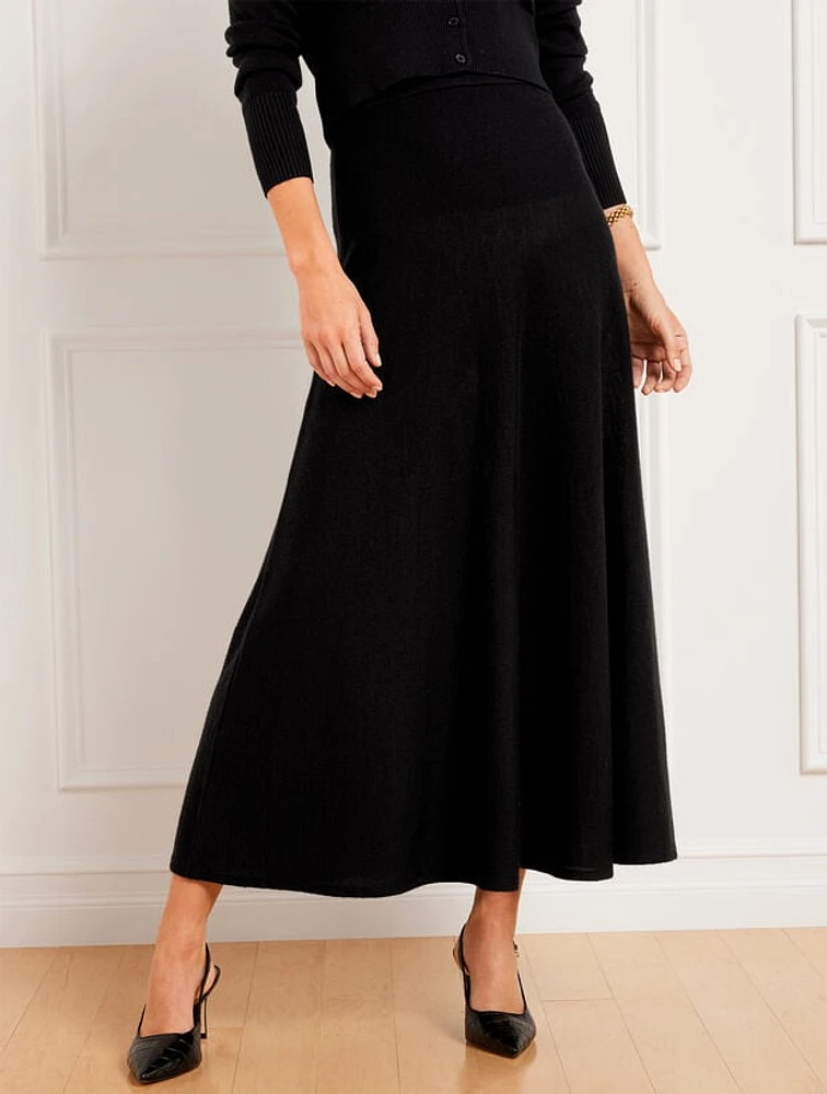 Wool Blend Maxi Sweater Skirt