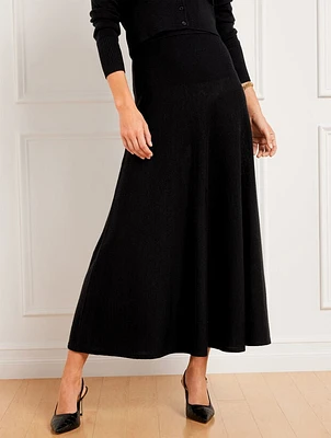 Wool Blend Maxi Sweater Skirt