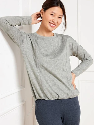 Buttery Soft Easy Knit Bungee Hem Tee