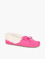 Ruby Bow Suede Moccasins