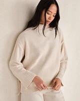 Rib Detail Mockneck Sweater