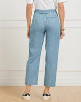 Slim Crop Pants - Chambray