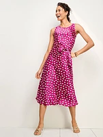 Scattered Dot Satin Dress