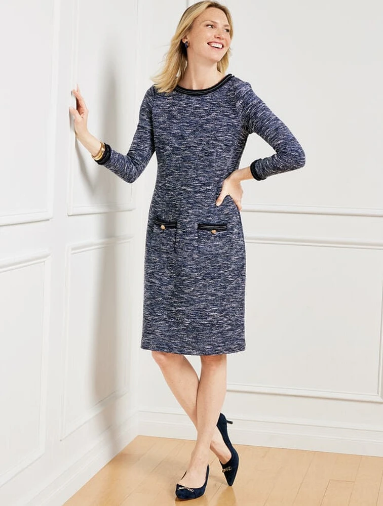 Tweed Knit A-Line Dress