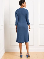 Button Front Midi Sweater Dress