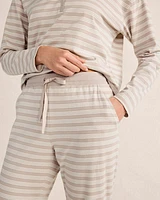 Organic Cotton Jersey Stepped-Stripe Joggers