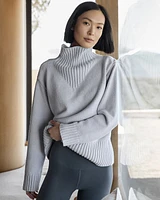 V-Rib Mockneck Sweater