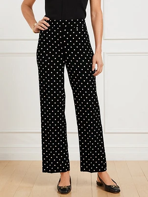 Slim Wide Ankle Pants - Daisy Dot