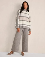 Cashmere Striped Mockneck Sweater