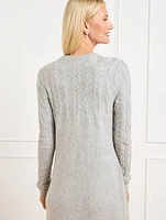 Cable Knit Yoke Sweater Dress