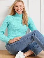 Cable Knit Mockneck Sweater