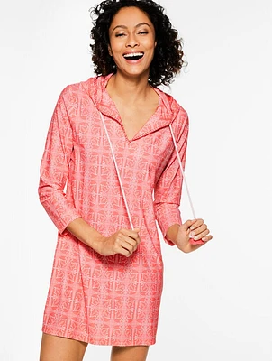 Cabana Life® Hooded Tunic Cover-Up - Majorca Tile