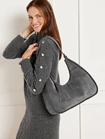 Shearling Suede Hobo Bag