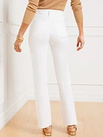 High-Waist Barely Boot Jeans - White Curvy Fit