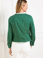 Collarless Jean Jacket
