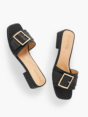 Viv Shimmer Raffia Slide Sandals