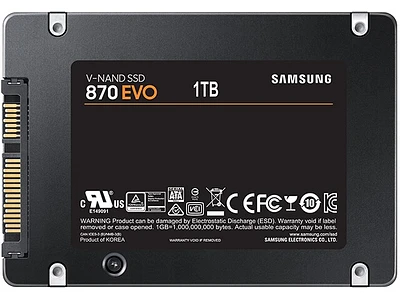 Disque dur SSD interne SATA III 2,5 po 1 To 870 Evo de Samsung - noir