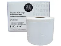 Étiquettes multi-usage Premium Tape de 2 1/8 po x 2 3/4 po (1 x 400) compatible avec la Dymo 30258