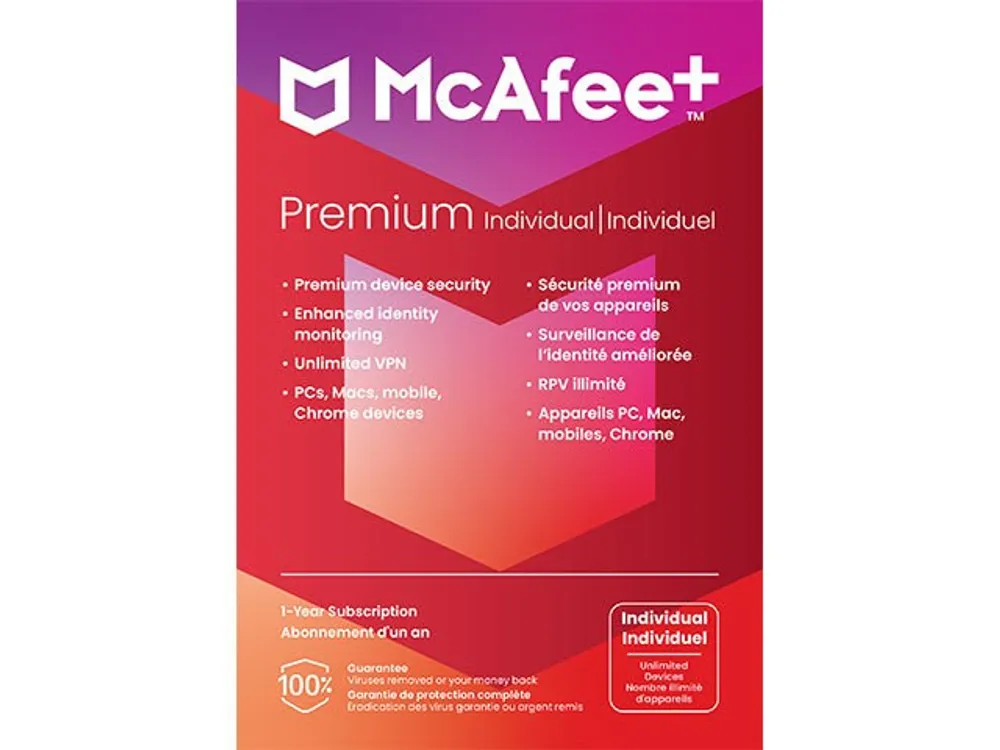 McAfee+ Premium Individual for Windows, Mac, Android & iOS - 12-Month Subscription