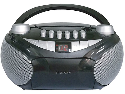 Boombox CD portatif avec cassette et radio AM/FM de Proscan - Noir