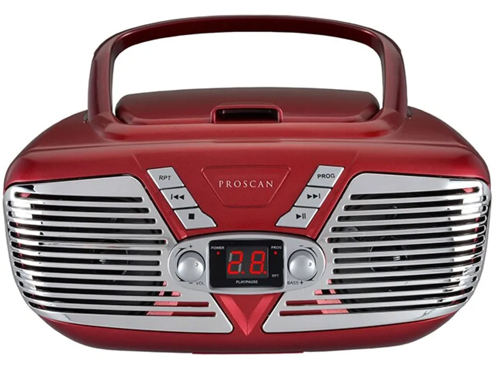 Boombox CD rétro portatif avec radio AM/FM Proscan