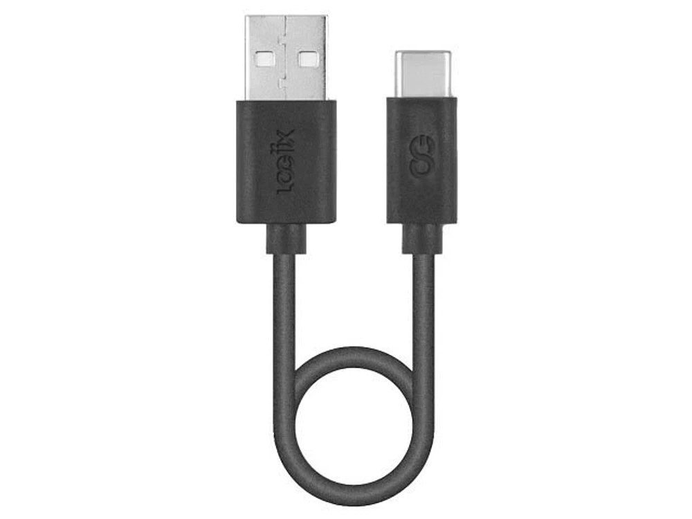 LOGiiX Sync & Charge 30cm (1') USB-A to USB-C Cable - Black