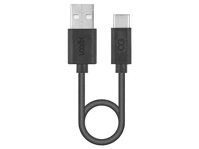 LOGiiX Sync & Charge 30cm (1') USB-A to USB-C Cable - Black