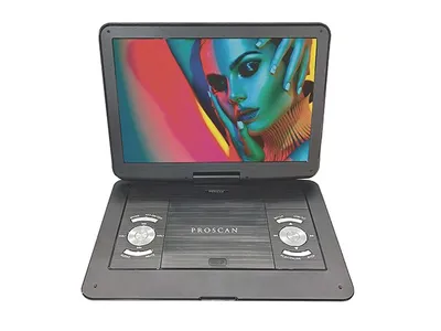 Lecteur DVD Portable 13,3 po avec écran pivotant de Proscan - Noir