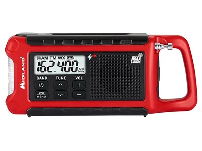 Radio WX à manivelle d’urgence compacte avec E+Ready® ER210 de Midland