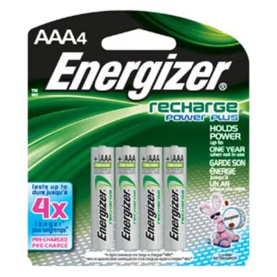 Energizer NH12BP-4 Rechargeable NiMH AAA Battery - 4-Pack