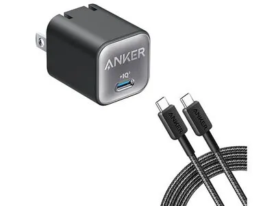 Chargeur Anker 511 Nano 3 30W avec câble Anker 322 USB-C vers USB-C de 6 pi