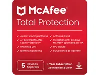McAfee Total Protection 5 Device for Windows, Mac, Android & iOS - 12-Month Subscription (Digital Download)