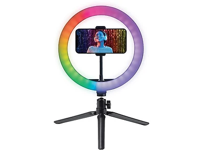 Merkury Innovations VlogCast Studio 10" RGB Ring Light Tabletop Tripod