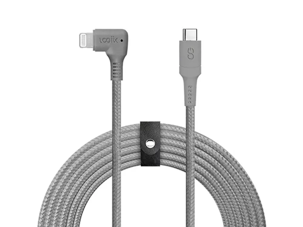 LOGiiX Piston Connect XL 90 3M (10') USB-C to Lightning Cable - Graphite Grey