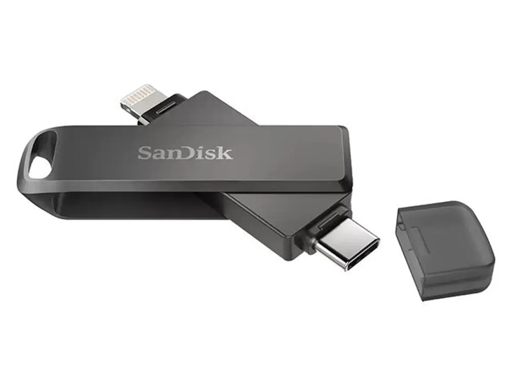 SanDisk iXpand® 64GB Lightning USB-C Flash Drive Luxe for iOS - Black