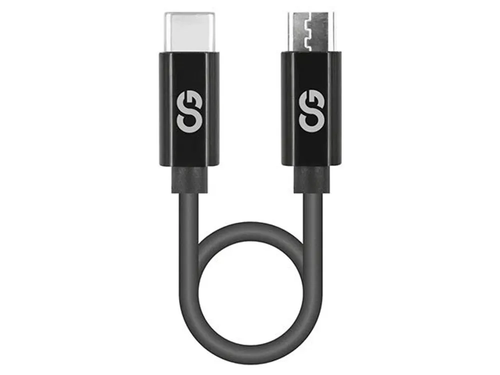 LOGiiX Sync & Charge Shortie USB-C to Micro-USB 30cm - Black