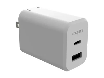 Adaptateur double mophie USB-A et USB-C PD 42W - Blanc