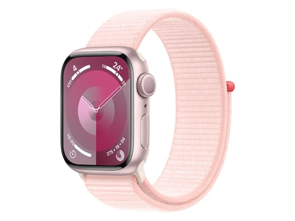 Apple® Watch Series 9 45mm Pink Aluminium Case with Light Pink Sport Loop (GPS)