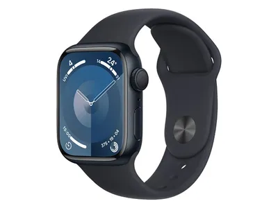 Apple® Watch Série 9 mm Boîtier en aluminium Minuit avec bracelet sport Minuit (GPS